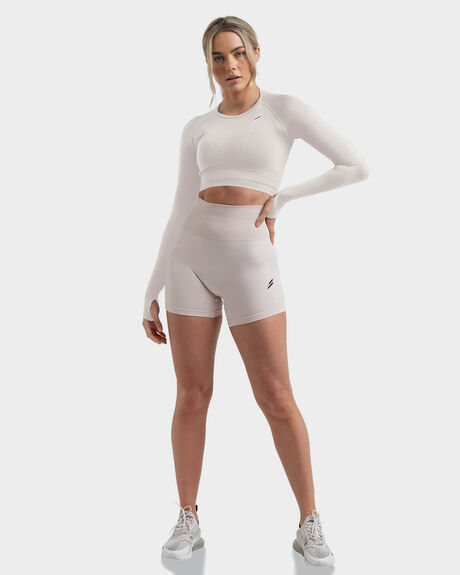 IVORY WHITE WOMENS ACTIVEWEAR DOYOUEVEN SHORTS - PO1-D.07.XS