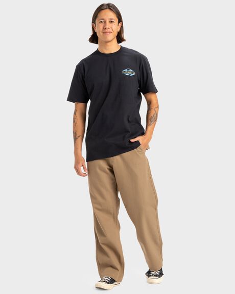 BLACK MENS CLOTHING QUIKSILVER T-SHIRTS + SINGLETS - UQYZT05510-KVJ0