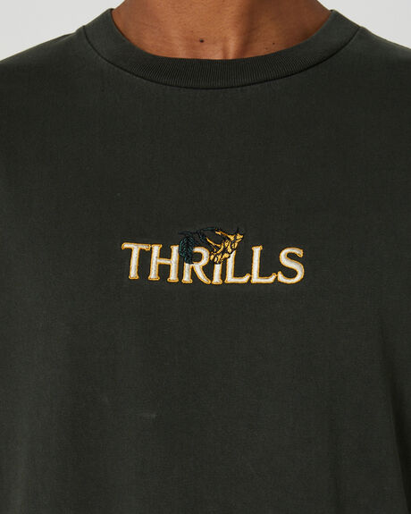 OIL GREEN MENS CLOTHING THRILLS T-SHIRTS + SINGLETS - TA24-118F