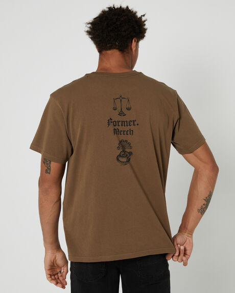 BROWN MENS CLOTHING FORMER GRAPHIC TEES - FTE-23110BRN