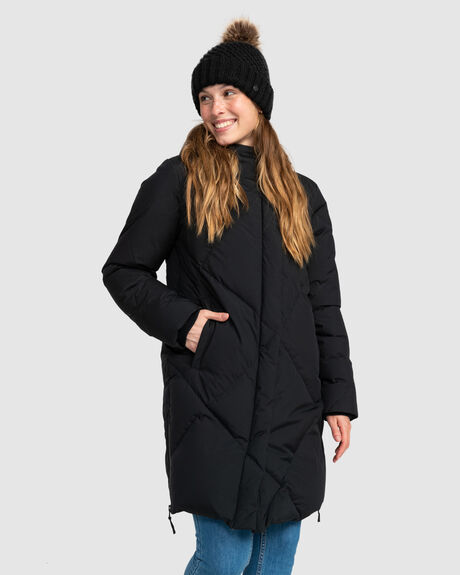 TRUE BLACK WOMENS CLOTHING ROXY COATS + JACKETS - ERJJK03550-KVJ0