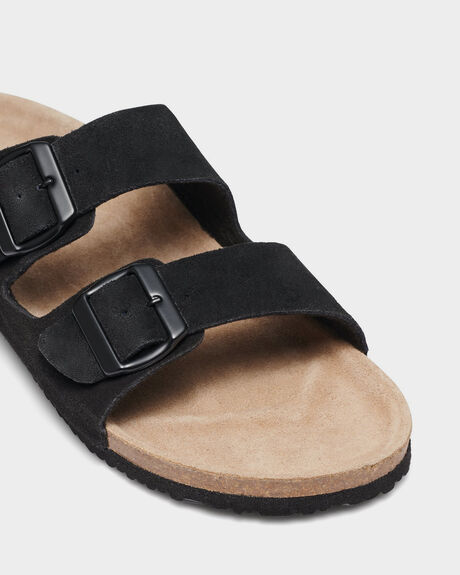 BLACK MENS FOOTWEAR UNCUT SLIDES - BIO_CS-M07BLK