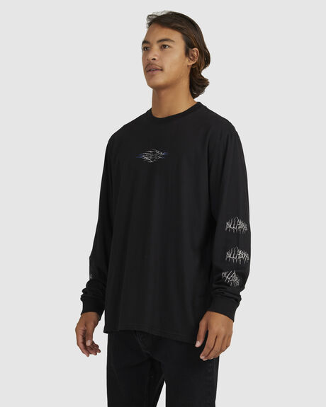 BLACK MENS CLOTHING BILLABONG GRAPHIC TEES - UBYZT00322-BLK