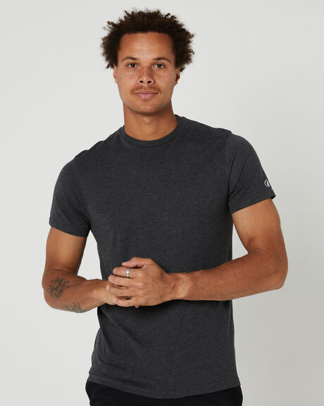 BLACK MENS CLOTHING VOLCOM BASIC TEES - A4332275BLK