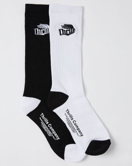 BLACK MENS ACCESSORIES THRILLS SOCKS + UNDERWEAR - TA23-1023BABLACK