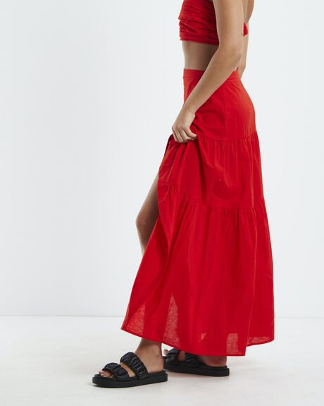 RED WOMENS CLOTHING SUBTITLED SKIRTS - 52098400022