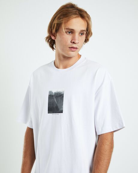 WHITE MENS CLOTHING BLACK NOISE WHITE RAIN GRAPHIC TEES - 52525500026