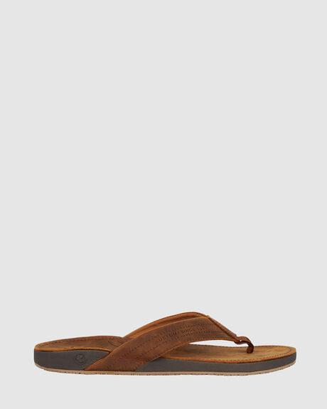 BROWN MENS FOOTWEAR KUSTOM THONGS - 4982206BRN