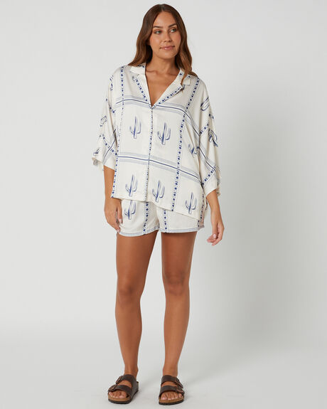 BLUE CACTUS WOMENS CLOTHING LOST IN LUNAR SHIRTS - L2659-1