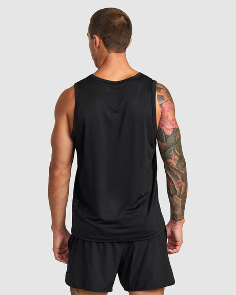 BLACK MENS CLOTHING RVCA SINGLETS + TANKS - AVYKT00272-BLK