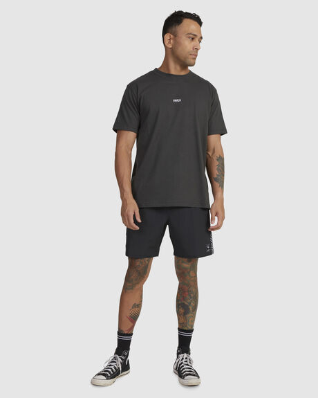 PIRATE BLACK MENS CLOTHING RVCA T-SHIRTS + SINGLETS - UVYZT00653-PTK