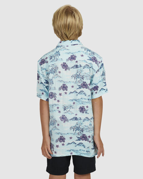 ICE BLUE SUNSET ART KIDS BOYS QUIKSILVER TOPS - UQBWT03004-GCZ6