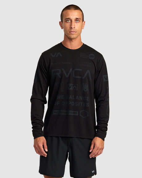 BLACK MENS CLOTHING RVCA GRAPHIC TEES - AVYZT00844-BL2