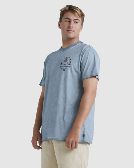 WASHED BLUE MENS CLOTHING BILLABONG T-SHIRTS + SINGLETS - UBYZT00421-WBL