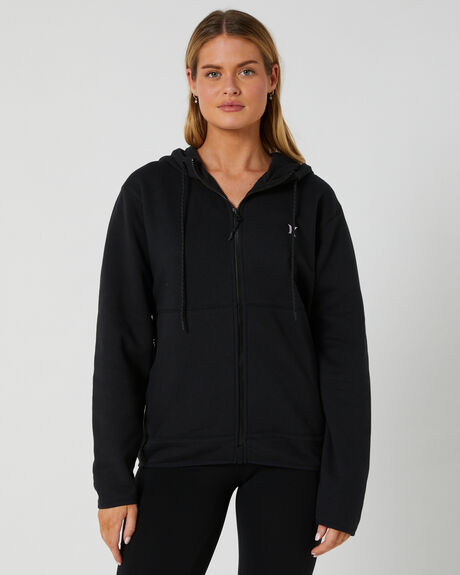 BLACK WOMENS CLOTHING HURLEY HOODIES - WFLSP23EXPBLK