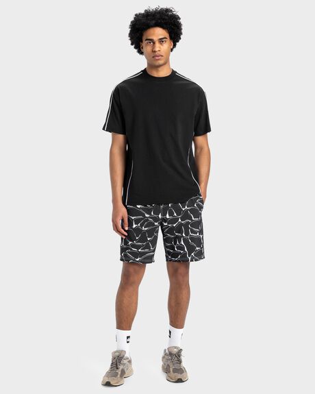 BLACK MENS CLOTHING QUIKSILVER T-SHIRTS + SINGLETS - UQYKT03299-KVJ0