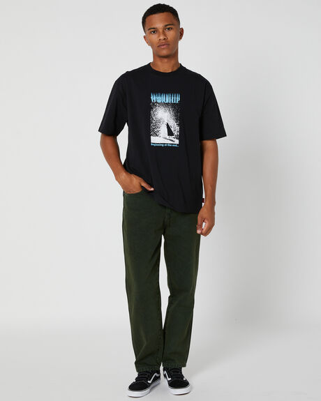 BLACK MENS CLOTHING WORSHIP GRAPHIC TEES - WORW23-114BBLACK