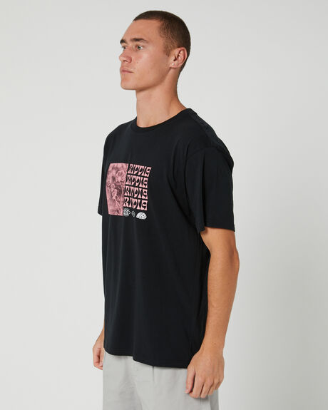 BLACK MENS CLOTHING RIVVIA PROJECTS GRAPHIC TEES - RTE-22407BLK
