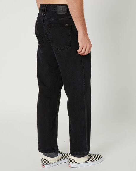 AGED BLACK MENS CLOTHING THRILLS JEANS - TDP-428BA