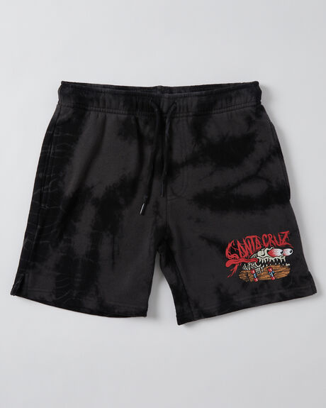 BLACK TIE DYE KIDS BOYS SANTA CRUZ SHORTS - SB3220802BLKTD