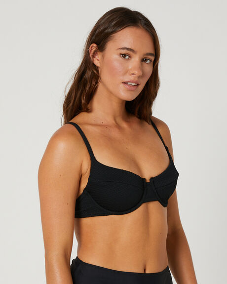 BLACK WOMENS SWIMWEAR TIGERLILY BIKINI TOPS - T521202BLK