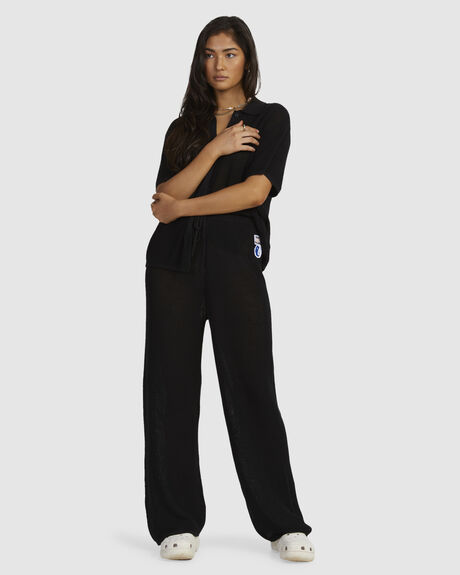 BLACK WOMENS CLOTHING RVCA PANTS - UVJNP00142-BLK