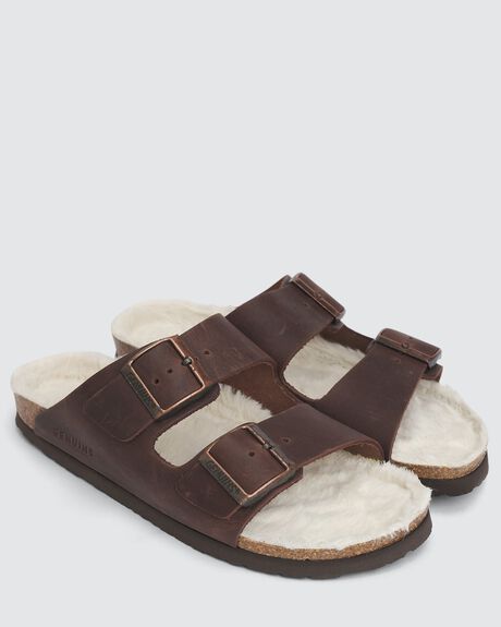 BROWN WOMENS FOOTWEAR GENUINS SLIDES + THONGS - G103439-36