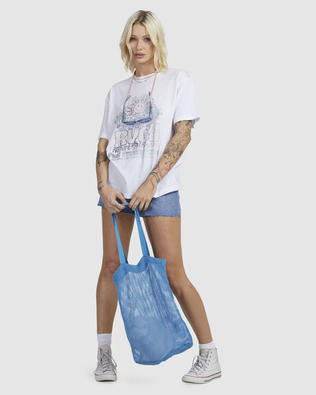 WHITE WOMENS CLOTHING RVCA T-SHIRTS + SINGLETS - UVJZT00197-WHT