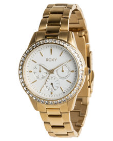Roxy Womens The Jewel 38Mm Stainless Steel Watch Golden SurfStitch