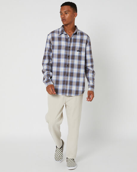 BLACK BLUE MENS CLOTHING STUSSY SHIRTS - ST036402BLACK