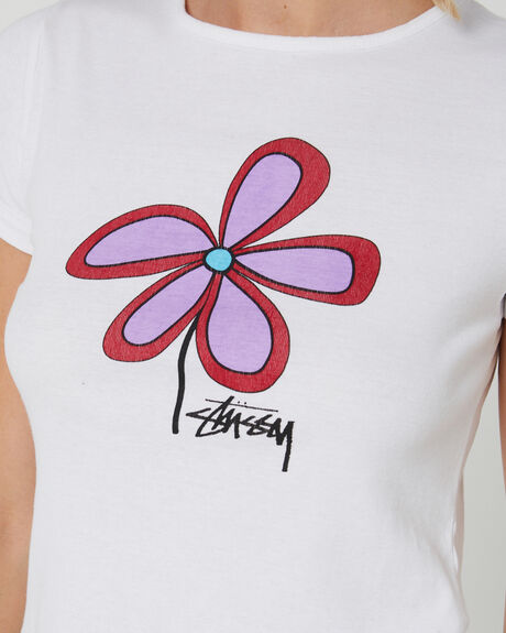 WHITE WOMENS CLOTHING STUSSY TEES - ST135000WHI