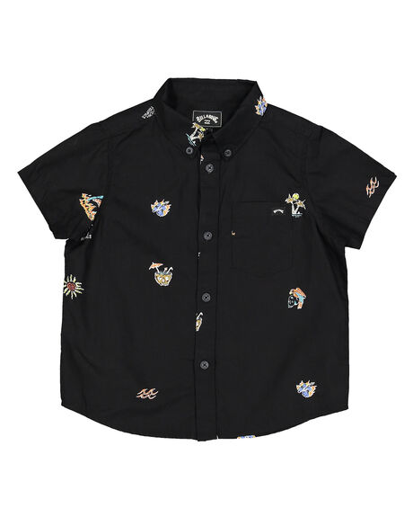 Billabong Groms Sundays Mini Short Sleeve Shirt - Phantom | SurfStitch