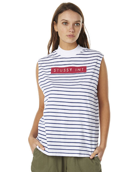 STRIPED WOMENS CLOTHING STUSSY SINGLETS - ST162006STRIPED