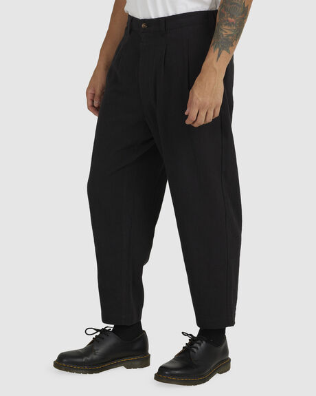 BLACK MENS CLOTHING RVCA PANTS - UVYNP00100-BLK