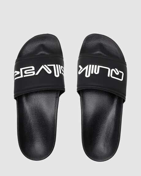 BLACK MENS FOOTWEAR QUIKSILVER SLIDES + THONGS - AQYL101167-KVJ2