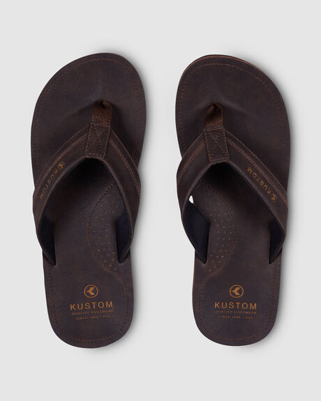 CHOCOLATE MENS FOOTWEAR KUSTOM THONGS - 4984201-CHC