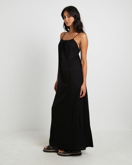 BLACK WOMENS CLOTHING SUBTITLED DRESSES - SBWS24727-BLK-XXS