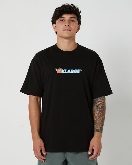 SOLID BLACK MENS CLOTHING XLARGE T-SHIRTS + SINGLETS - XL024W1008-BLA