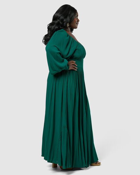 DARK GREEN WOMENS CLOTHING THE POETIC GYPSY DRESSES - CPAW24287001-10