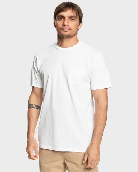 WHITE MENS CLOTHING QUIKSILVER T-SHIRTS + SINGLETS - UQYZT05484-WBB0