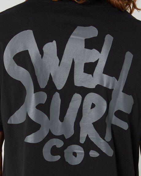 FLAT BLACK MENS CLOTHING SWELL T-SHIRTS + SINGLETS - SWMS23239BLK