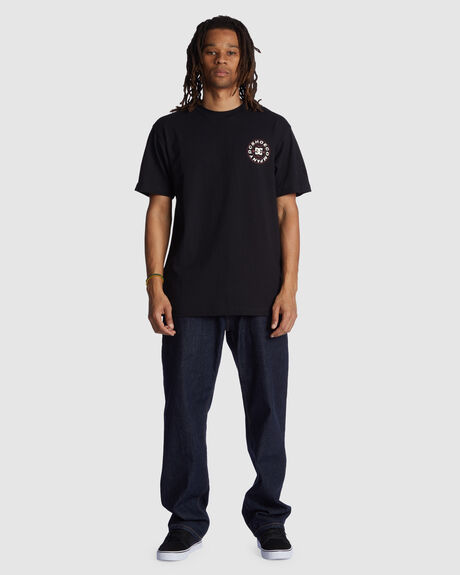 BLACK MENS CLOTHING DC SHOES GRAPHIC TEES - ADYZT05246-KVJ0