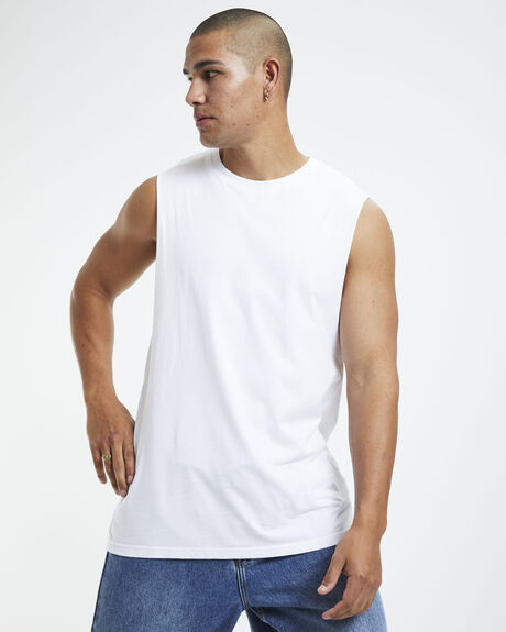 WHITE MENS CLOTHING GENERAL PANTS CO. BASICS SINGLETS + TANKS - 10979000013