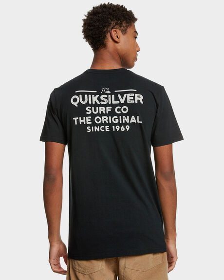 BLACK MENS CLOTHING QUIKSILVER T-SHIRTS + SINGLETS - UQYZT04632-KVJ0