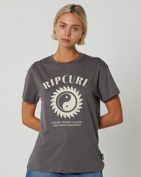 CHARCOAL WOMENS CLOTHING RIP CURL T-SHIRTS + SINGLETS - 083WTE8059