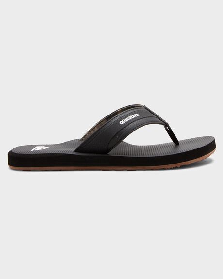 BLACK BLACK BROWN MENS FOOTWEAR QUIKSILVER SLIDES + THONGS - AQYL101257-XKKC
