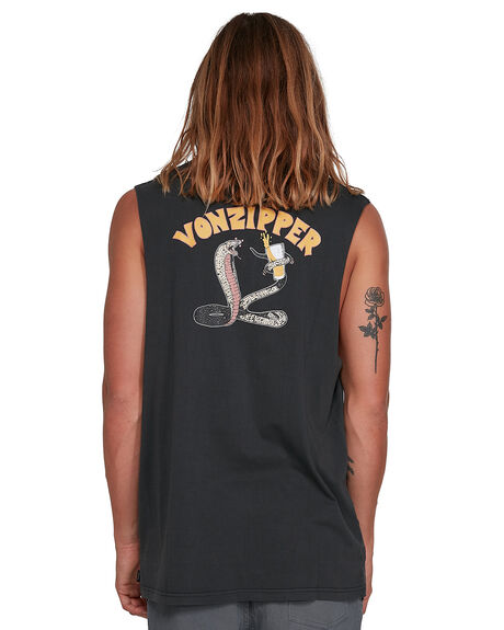 WASHED BLACK MENS CLOTHING VONZIPPER SINGLETS - VZ-3994501-WAA