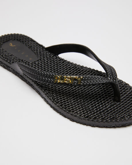 BLACK ONE WOMENS FOOTWEAR RUSTY THONGS - FOL0374BK1