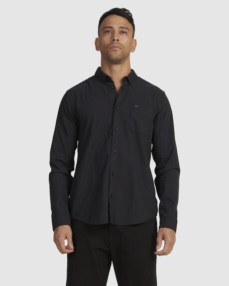 BLACK MENS CLOTHING RVCA SHIRTS - M551VRTD-BLK