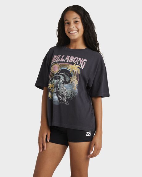 OFF BLACK KIDS YOUTH GIRLS BILLABONG T-SHIRTS + SINGLETS - UBGZT00141-OFB